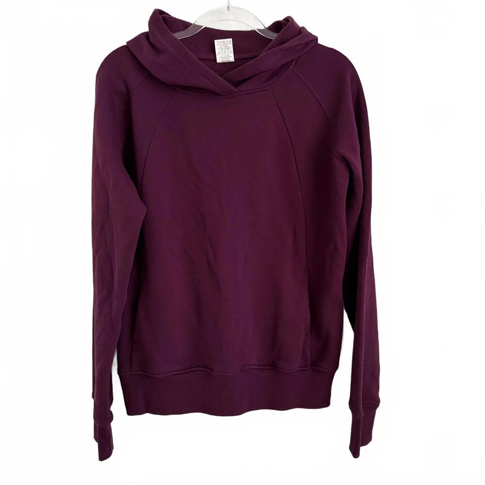 Zyia | Women’s Wine Burgundy Plum Pullover Sweatshirt Hoodie Side Pockets Sz XXL